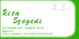 rita szegedi business card